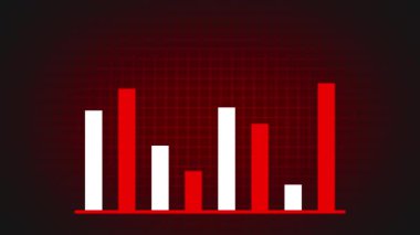 Grafik çizelgeleri bir ızgarada büyüyüp öne çıkıyor ve odaklanıyor ve sonra da şebeke arka planında geri çekiliyor. iş geliştirme kavramı animasyonu