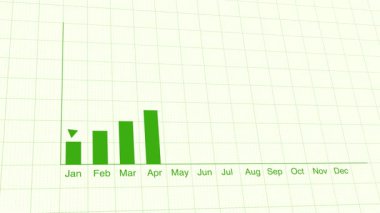 İş gelişimini arttırmak için bir bar çizelgesi. Yıl boyunca şirket büyümesi. Şeffaf Şebeke Arkaplanda İlerleme. Aylık İş Geliştirme.