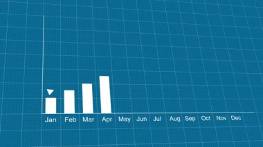 İş gelişimini arttırmak için bir bar çizelgesi. Yıl boyunca şirket büyümesi. Şeffaf Şebeke Arkaplanda İlerleme. Aylık İş Geliştirme.