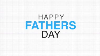 Mutlu Babalar Günü metin animasyonu. Noktalı parçacıklar, parlak şebeke arkaplanı. Babalar Günün kutlu olsun.