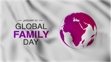 Küresel Aile Günü Dalga arka planında pürüzsüz bir döngü ile Bağlantı ve Dünya Barışı Animasyonunu Kutluyor