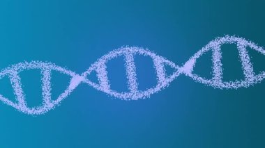 Tıbbi araştırmalar için etrafta dolaşan hücrelerle birlikte soyut DNA çift sarmallı. DNA yapısı molekülü dönüyor