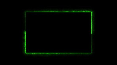 Neon etkisi dikdörtgen çerçeve döngüsü arkaplanı. İki ton neon rengi olan kusursuz döngü hareketli dikdörtgen resim çerçevesi. Oyun yayını için neon ışık çerçevesi