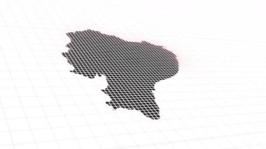 Ekvador haritası animasyonu, Parlayan Neon Ekvador haritası animasyon arka planı. Kırsal alan çizgisi animasyonu. Coğrafya için dijital ülke ana hatları simgesi