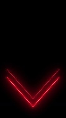 Neon down arrow icon loop animation concept. stripes arrow direction concept. Abstract beautiful neon arrow down side directional arrow icon animation
