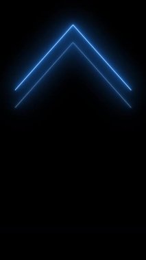 Neon up arrow icon loop animation concept. stripes arrow direction concept. Abstract beautiful neon arrow up side directional arrow icon animation