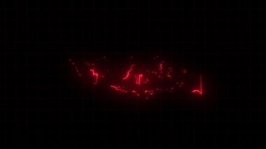 Indonesia map animation, Glowing neon Indonesia map animation background. country territory outline animation. Digital country outline icon for geography