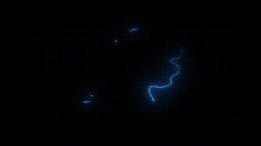 Netherlands map animation, Glowing neon Netherlands map animation background. country territory outline animation. 3d Digital country outline for geography