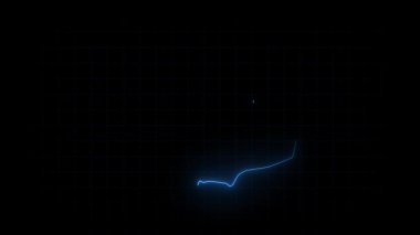 Saudi Arabia map animation, Glowing neon Saudi Arabia map animation background. country territory outline animation. 3d Digital country outline for geography