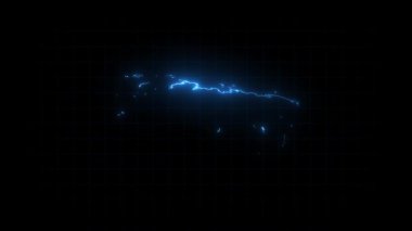 Russia map animation, Glowing neon Russia map animation background. country territory outline animation. 3d Digital country outline for geography