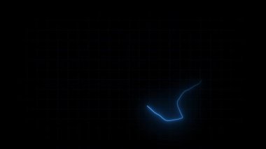 Belgium map animation, Glowing neon Belgium map animation background. country territory outline animation. Digital country outline icon for geography