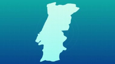 Portugal map animation, Glowing neon Portugal map animation background. country territory outline animation. Digital country outline icon for geography