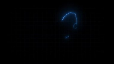 South Africa map animation, Glowing neon South Africa map animation background. country territory outline animation. Digital country outline icon for geography