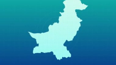 Pakistan map animation, Glowing neon Pakistan map animation background. country territory outline animation. Digital country outline icon for geography