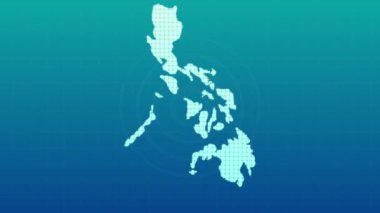 Philippines map animation, Glowing neon Philippines map animation background. country territory outline animation. Digital country outline icon for geography