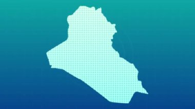 Iraq map animation, Glowing neon Iraq map animation background. country territory outline animation. 3d Digital country outline for geography