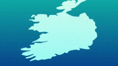 Ireland map animation, Glowing neon Ireland map animation background. country territory outline animation. 3d Digital country outline for geography