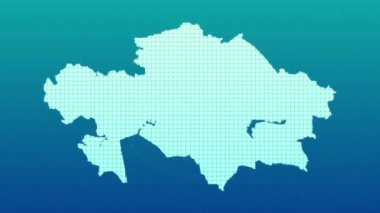 Kazakhstan map animation, Glowing neon Kazakhstan map animation background. country territory outline animation. Digital country outline icon for geography