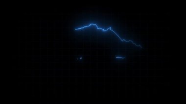 Kazakhstan map animation, Glowing neon Kazakhstan map animation background. country territory outline animation. Digital country outline icon for geography