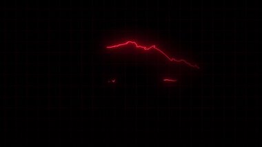 Kazakhstan map animation, Glowing neon Kazakhstan map animation background. country territory outline animation. Digital country outline icon for geography