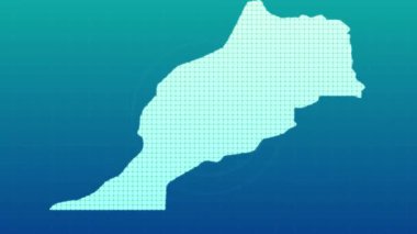Morocco map animation, Glowing neon Morocco map animation background. country territory outline animation. Digital country outline icon for geography