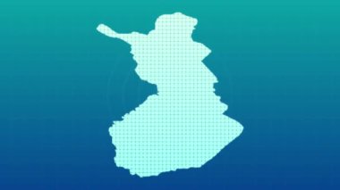 Finland map animation, Glowing neon Finland map animation background. country territory outline animation. 3d Digital country outline for geography