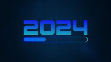 Happy New Year 2024 progress bar on soft abstract background. New year loading bar. happy New year 2024 loading animation background