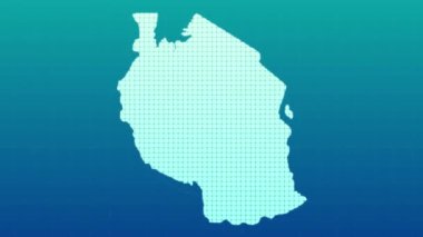 Tanzania map animation, Glowing neon Tanzania map animation background. country territory outline animation. Digital country outline icon for geography