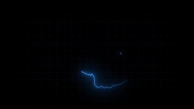 Tanzania map animation, Glowing neon Tanzania map animation background. country territory outline animation. Digital country outline icon for geography