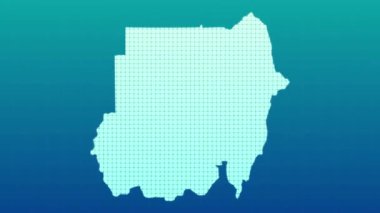 Sudan map animation, Glowing neon Sudan map animation background. country territory outline animation. Digital country outline icon for geography