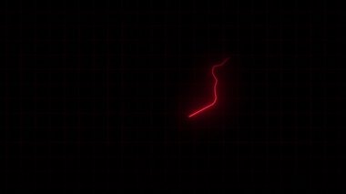 Syria map animation, Glowing neon Syria map animation background. country territory outline animation. Digital country outline icon for geography