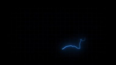 Romania map animation, Glowing neon Romania map animation background. country territory outline animation. Digital country outline icon for geography