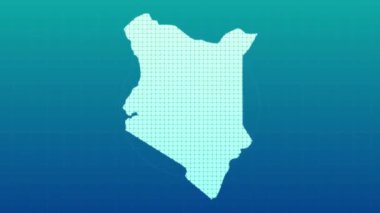 Kenya map animation, Glowing neon Kenya map animation background. country territory outline animation. Digital country outline icon for geography