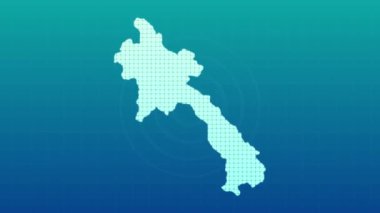 Laos map animation, Glowing neon Laos map animation background. country territory outline animation. Digital country outline icon for geography