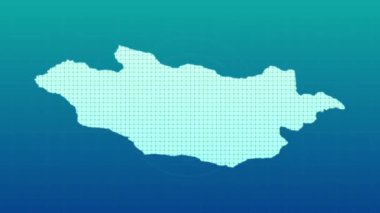 Mongolia map animation, Glowing neon Mongolia map animation background. country territory outline animation. Digital country outline icon for geography