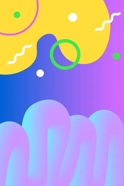 soyut mavi-pembe ve mor arkaplanlı halkalar, dalgalar ve elle çizilen zikzaklar.