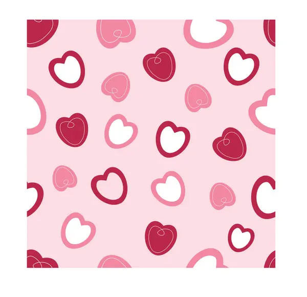 Pembe, pürüzsüz, sevimli kalpleri olan bir arka plan. el çizilmiş vektör.