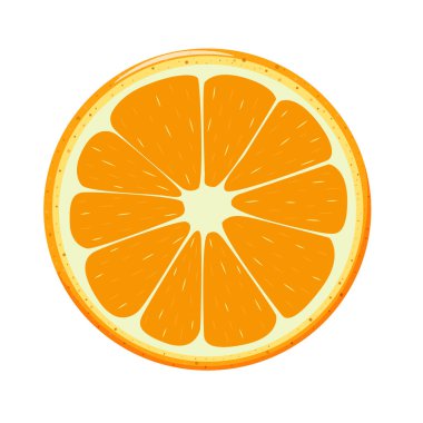 Yuvarlak turuncu meyveler beyaz arka planda. Vektör grafik tasarım ögeleri