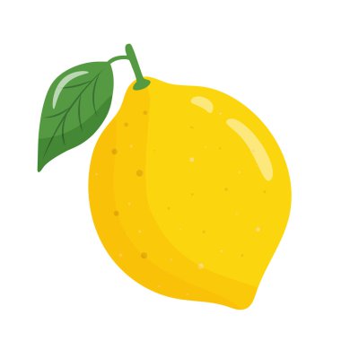 Taze sarı limon, yapraklı limon meyvesinin el çizimi görüntüsü.