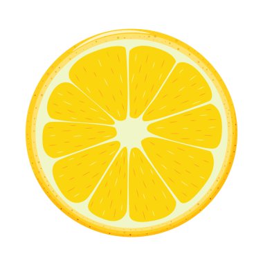 Beyaz arka planda sarı limon dilimleri. Vektör grafik tasarım ögeleri