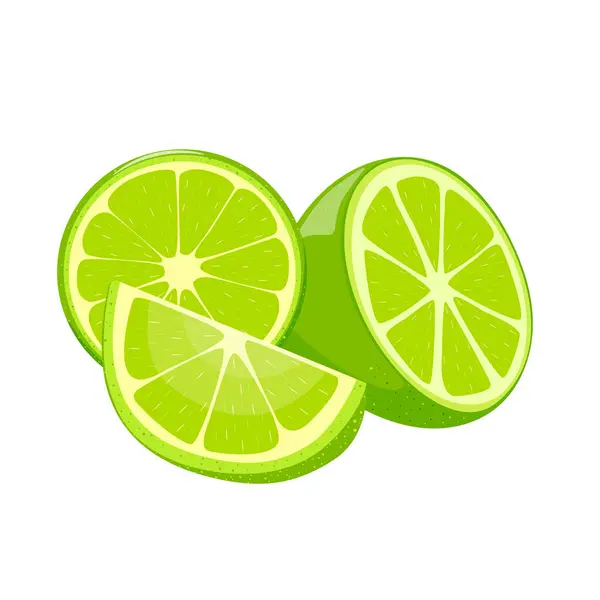 Taze limon arkaplanı. Yeşil dilimler ve bir tutam taze limon. Citrus meyveleri. El çizimi