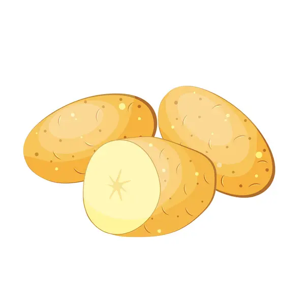 Beyaz arka planda izole edilmiş patatesler.