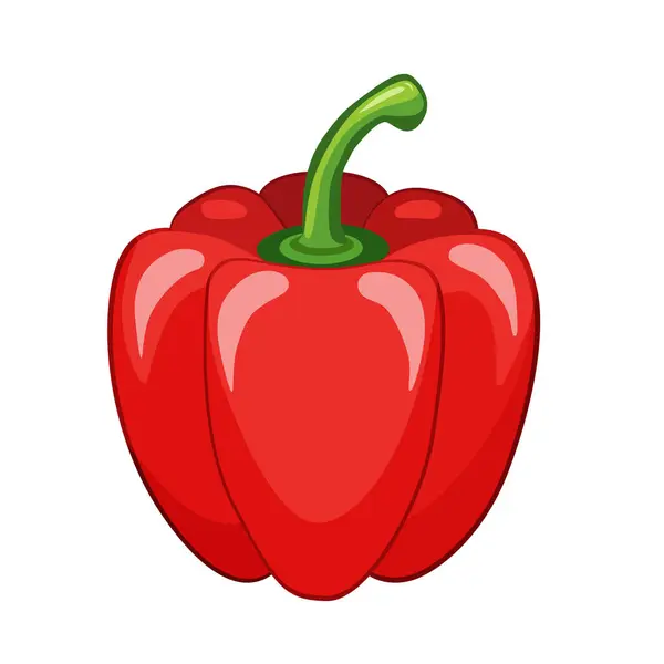 El çizimi biber çizimi. Kırmızı dolma biber. Çiftçilerin pazar ürünü. Paprika simgesi