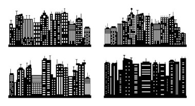 Siluet, City, Urban Skyline, Cityscape, Vector