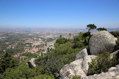 Pena ve Fas Ulusal Sarayı 'nın güzel manzarası