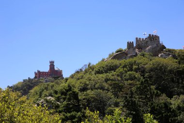 Pena ve Fas Ulusal Sarayı 'nın güzel manzarası