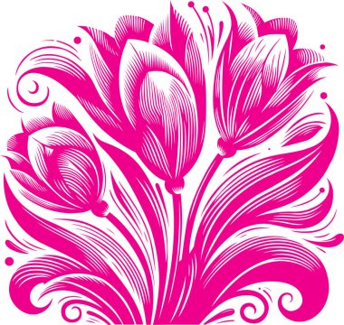 Vektörde güzel biçimlendirilmiş çiçek