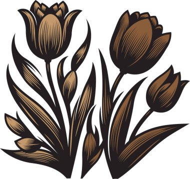 Bir çiçeğin vektör illüstrasyonu