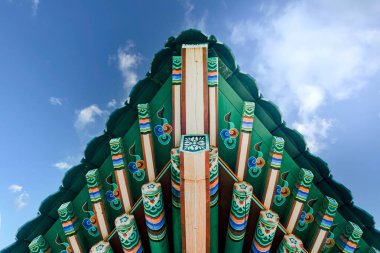 Güney Kore Gwangju, 3 Mart 2025. Güney Kore geleneksel mimarisi. Yüksek kalite fotoğraf