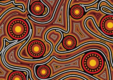 Aborjin dijital renkli benekli arkaplan